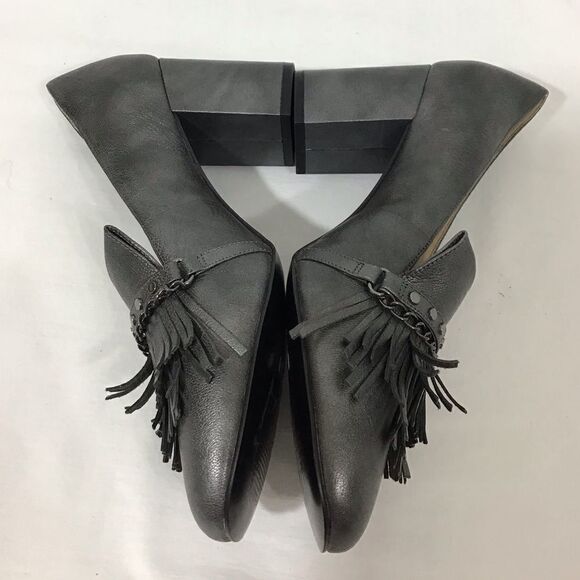 Nine West Leather Pewter Fringe Detail Pumps Size 9M - Picture 9 of 11